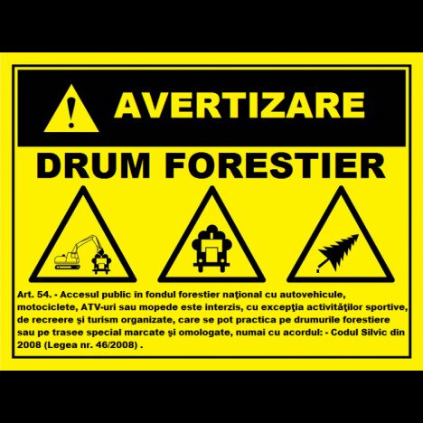 Placuta pentru drumurile forestiere